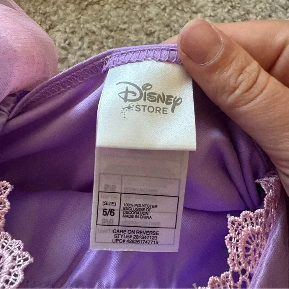 Rapunzel Dress Disney Store Sz 5/6 Purple Land World Cruise Bibbidi Bobbidi - Picture 8 of 9